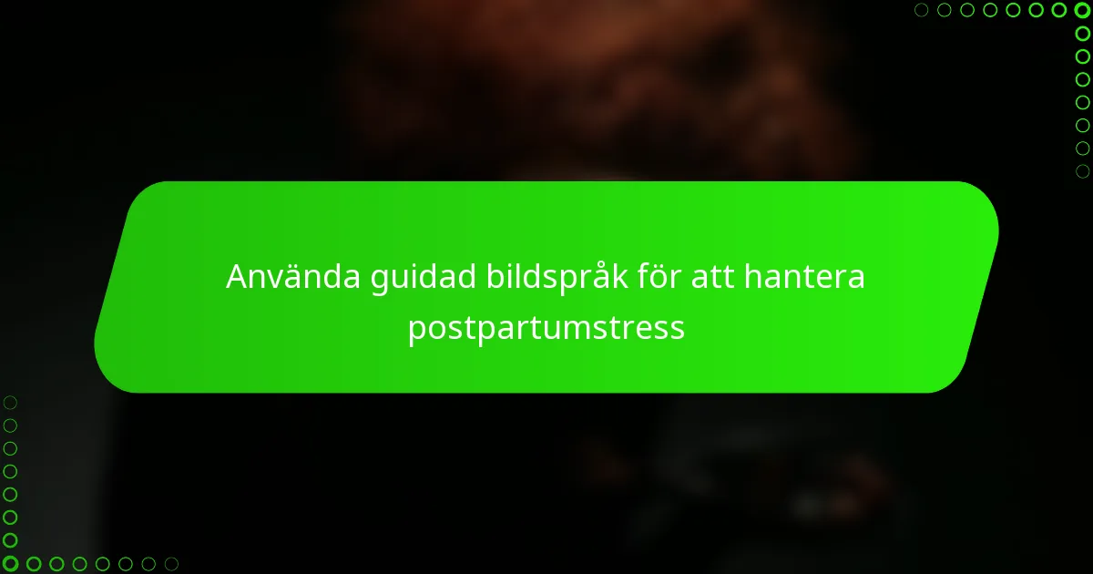 Använda guidad bildspråk för att hantera postpartumstress