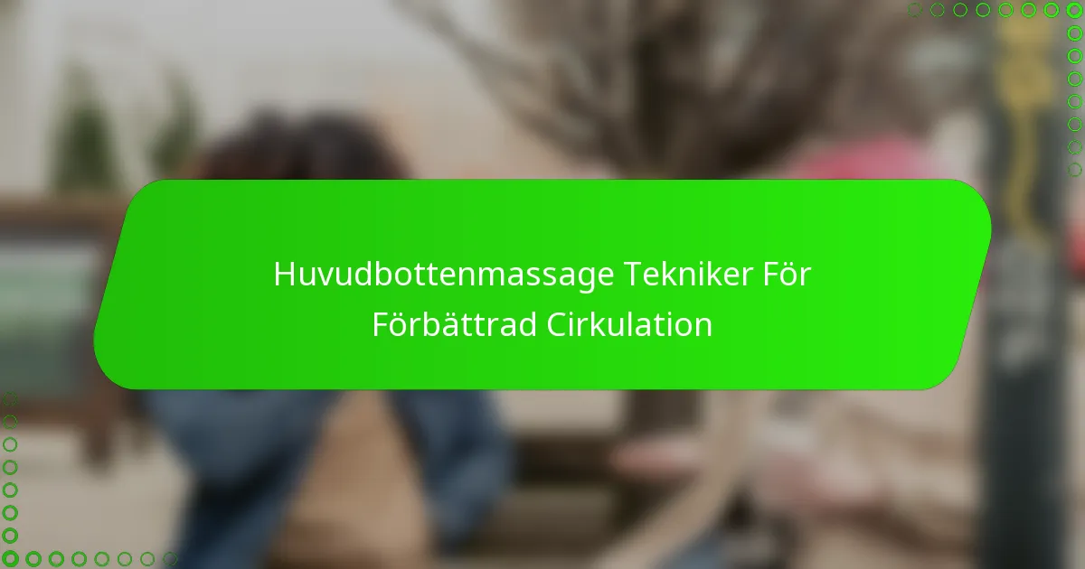 Huvudbottenmassage Tekniker För Förbättrad Cirkulation
