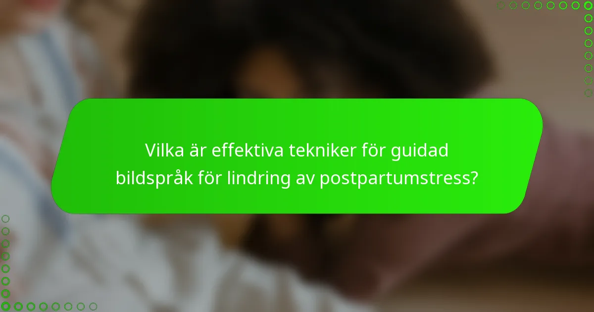 Vilka är effektiva tekniker för guidad bildspråk för lindring av postpartumstress?