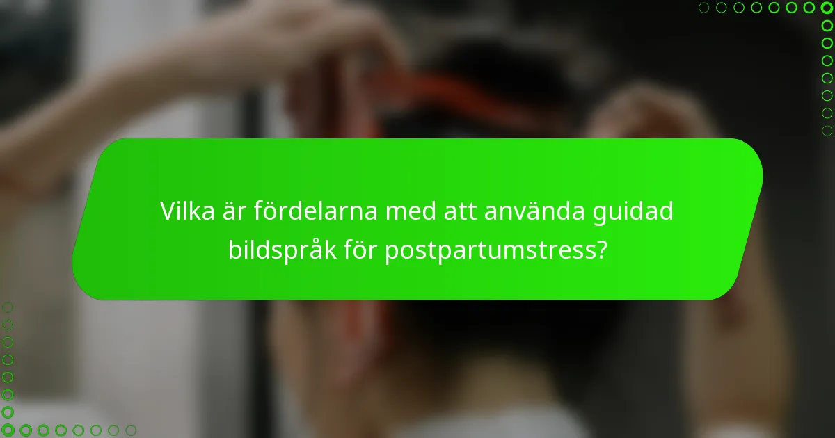 Vilka är fördelarna med att använda guidad bildspråk för postpartumstress?