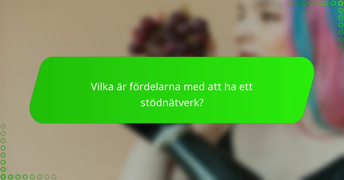 Vilka är fördelarna med att ha ett stödnätverk?
